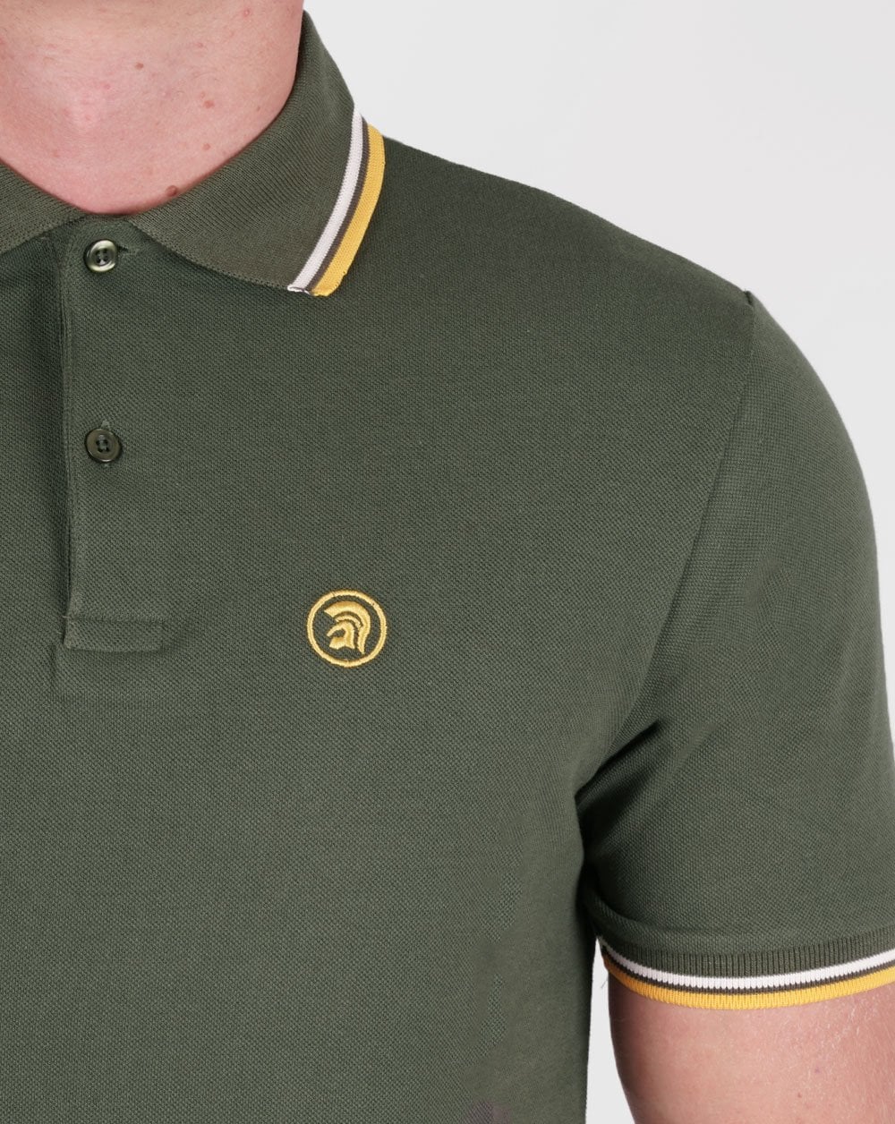 Trojan Twin Tipped Pique Polo Army - Image 2