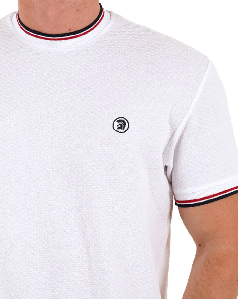 Trojan Twin Tipped Textured T-shirt White - Image 2