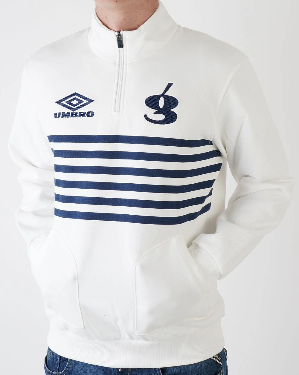 Umbro X Gio Goi Shore Leave Sweat Off White/Navy Blue - Image 2