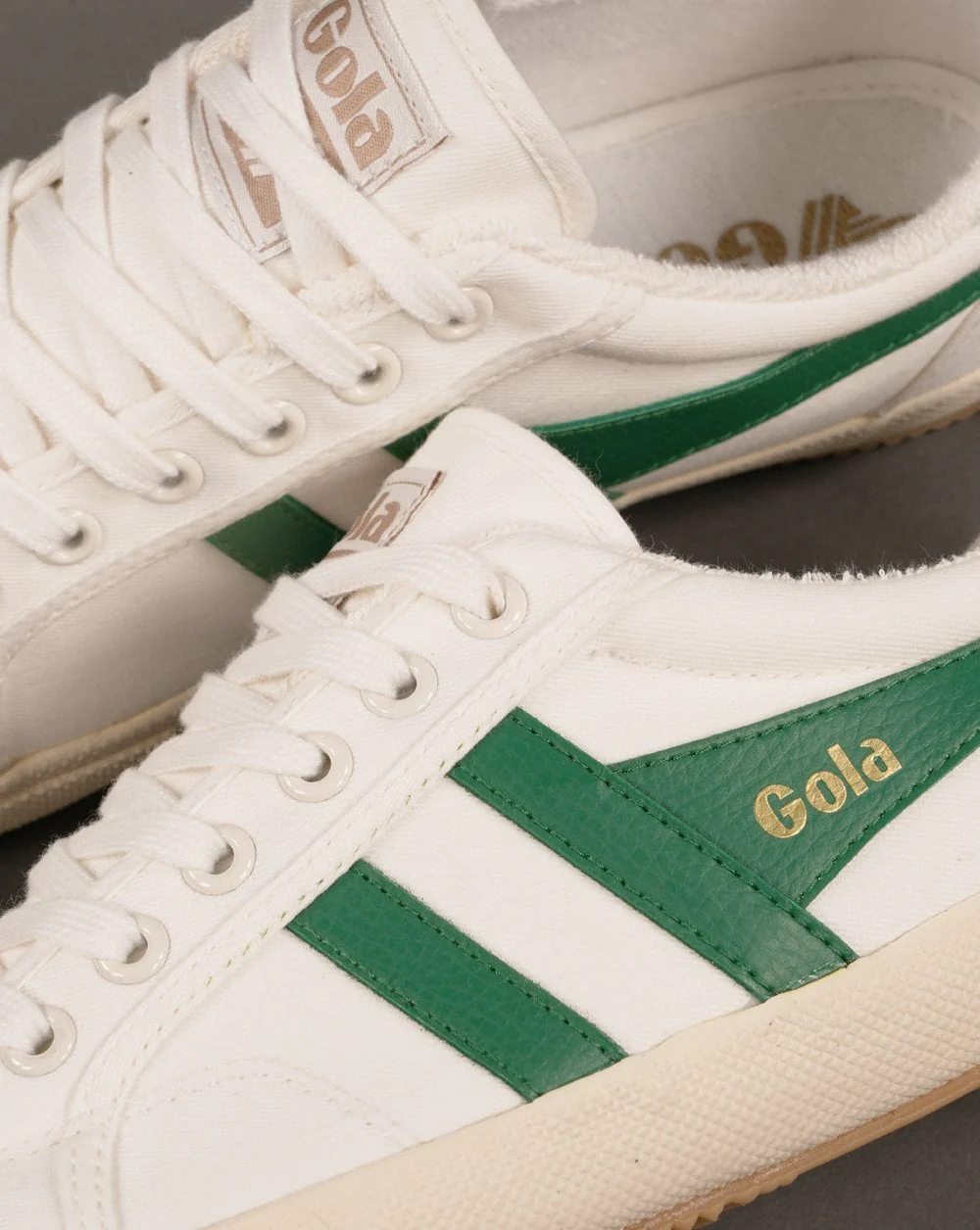 Gola Women's Vegan Plimsoll Trainers Off White / Emerald - Image 3