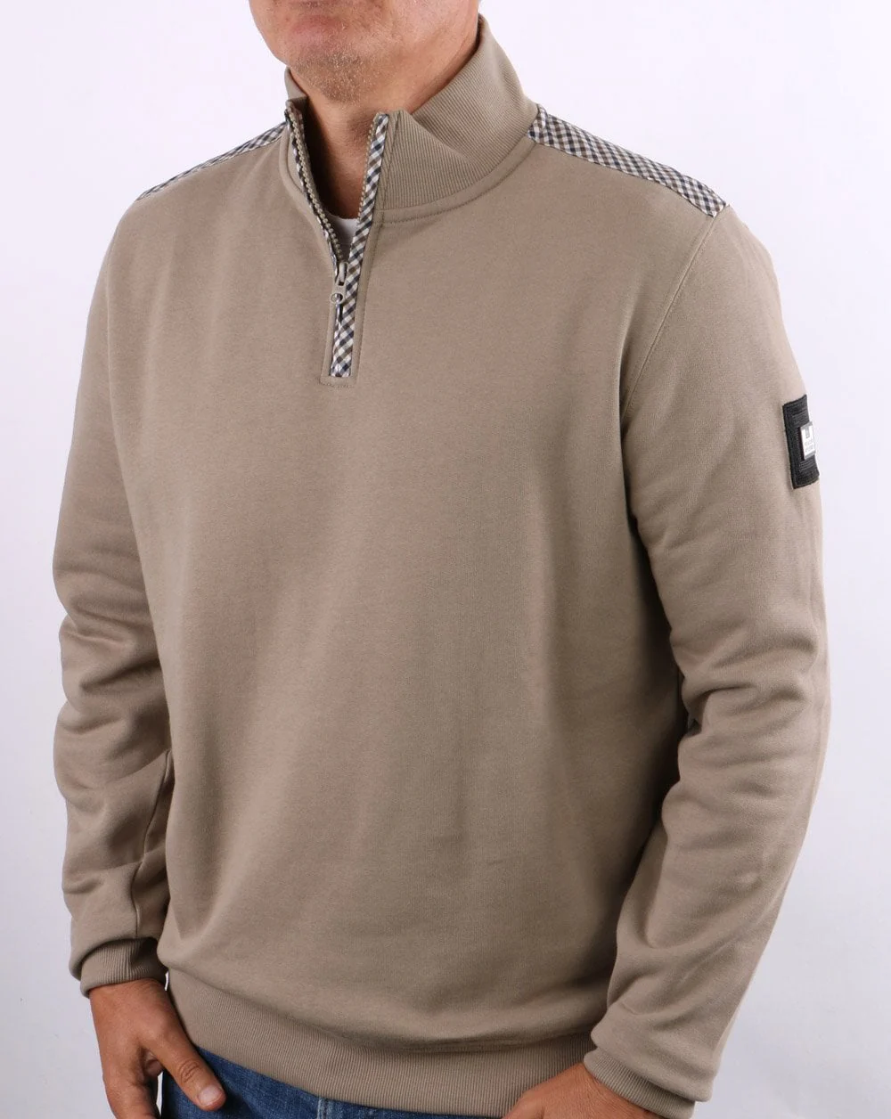 Weekend Offender 1/4 Zip Beige - Image 2