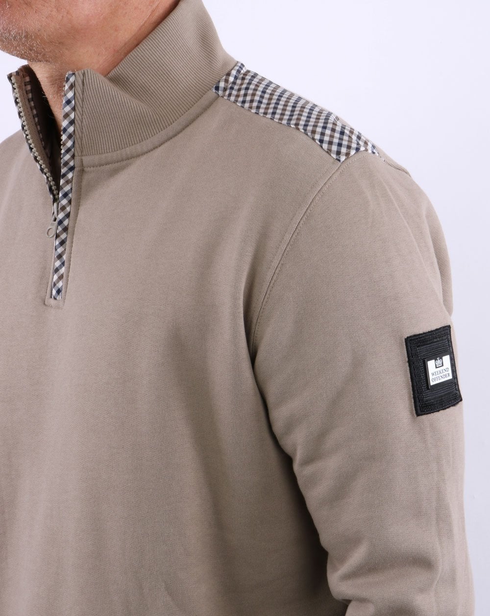 Weekend Offender 1/4 Zip Beige - Image 3