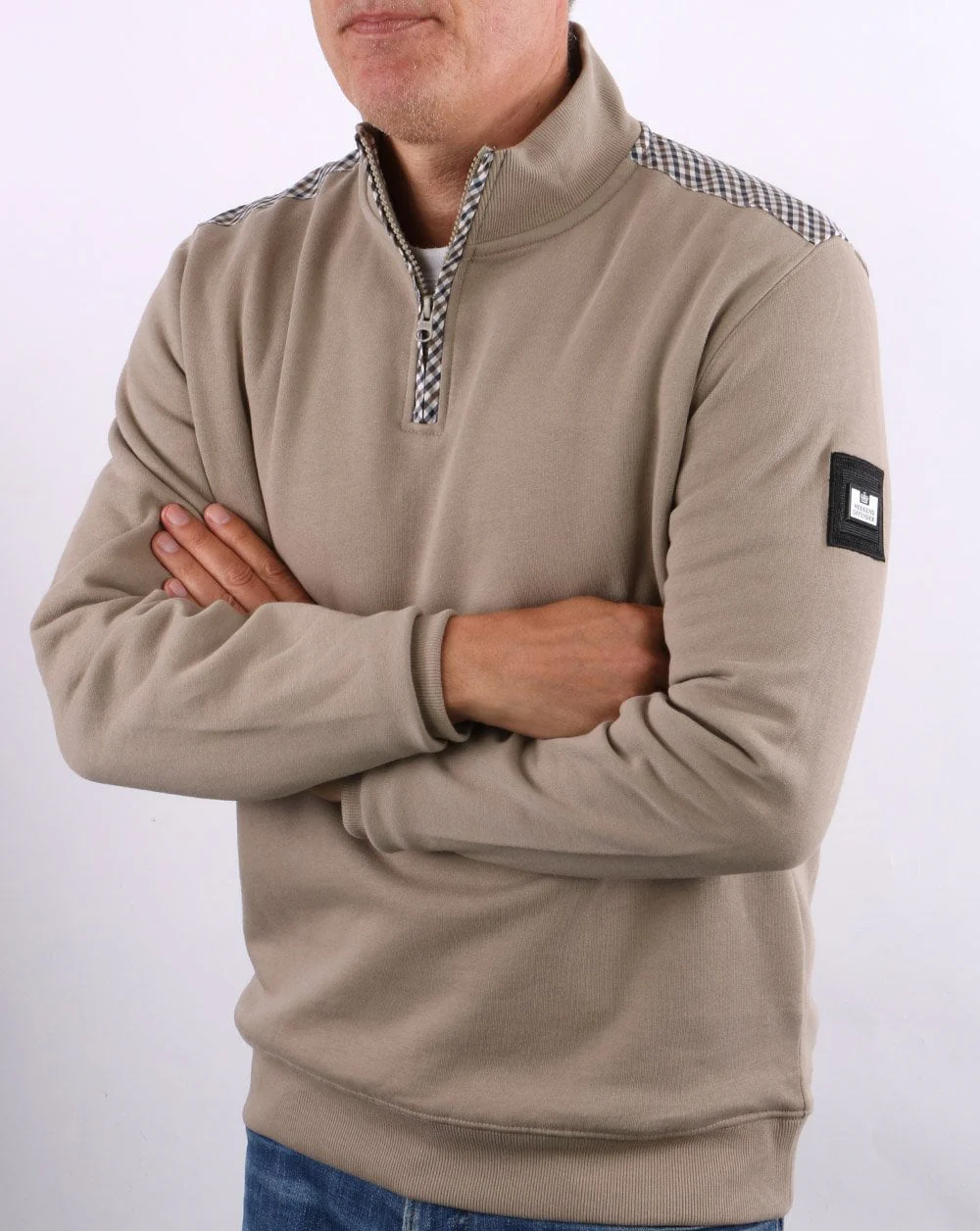 Weekend Offender 1/4 Zip Beige - Image 4