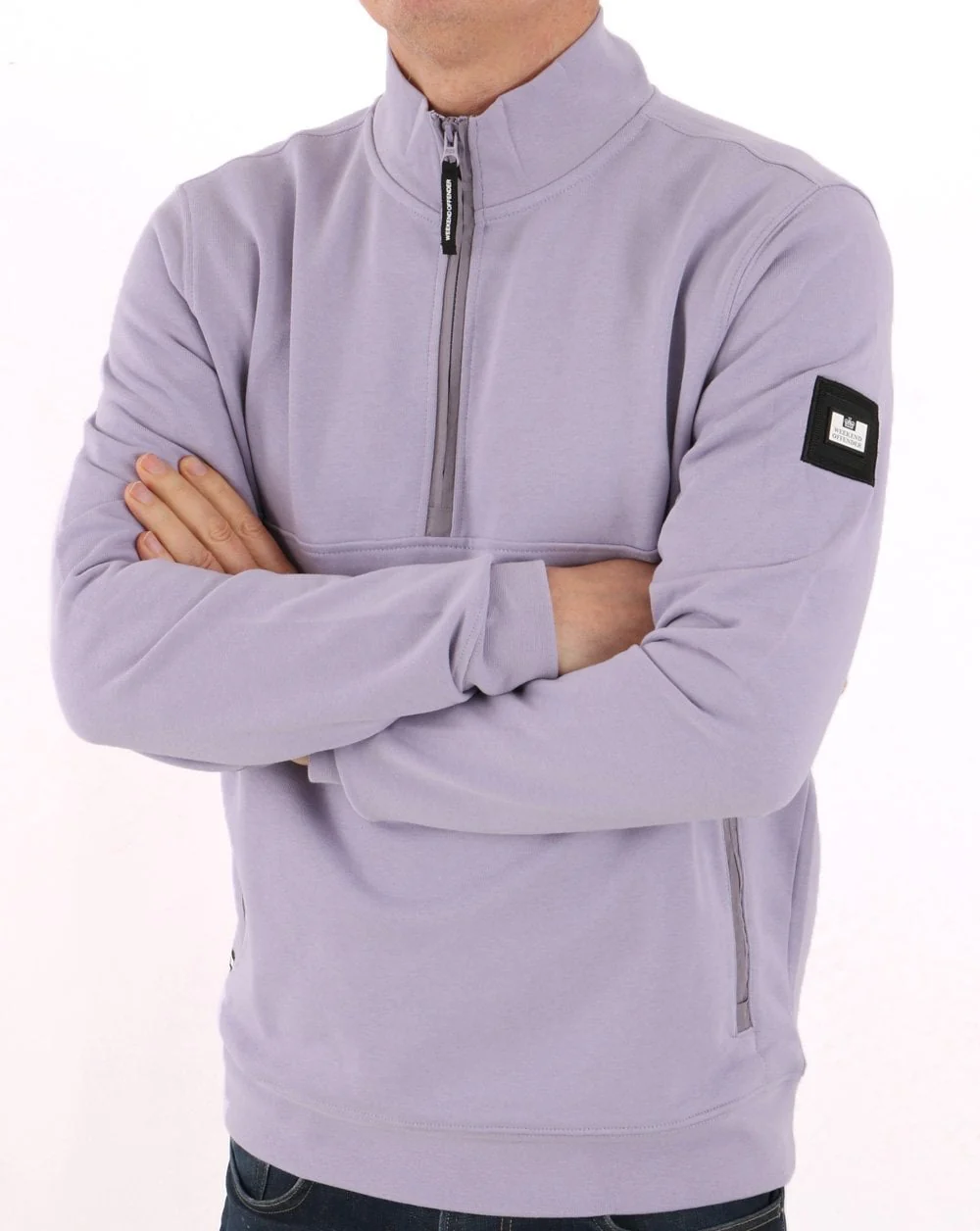 Weekend Offender 1/4 zip Sweat lilac - Image 3