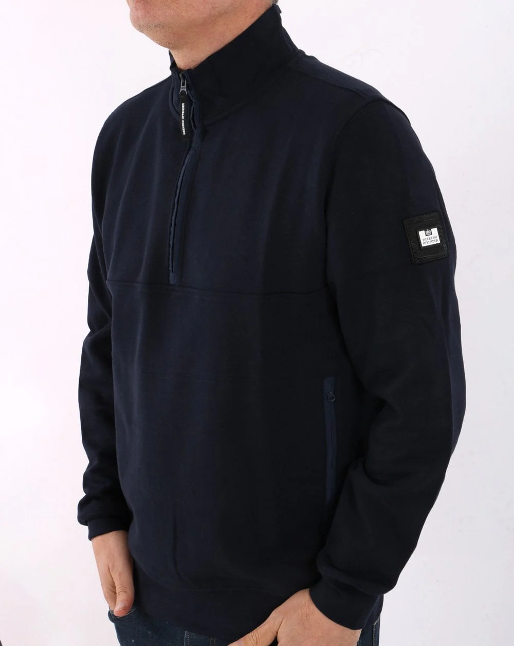 Weekend Offender 1/4 Zip Sweat Navy - Image 3
