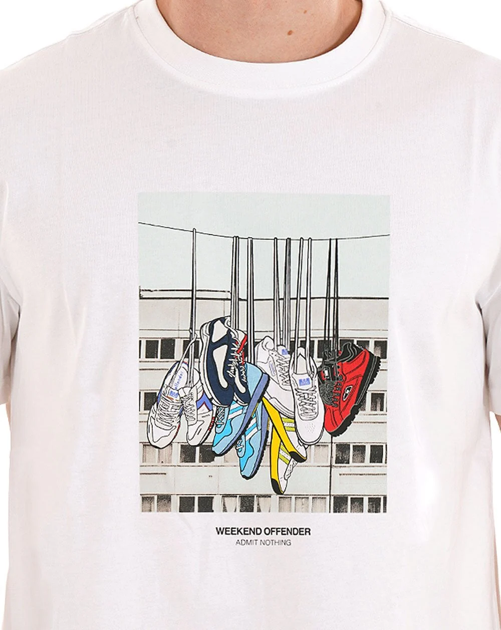 Weekend Offender Battle Lines T Shirt White - Image 2