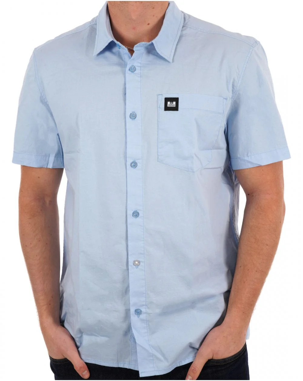 Weekend Offender Borak SS Shirt Sky Blue - Image 3