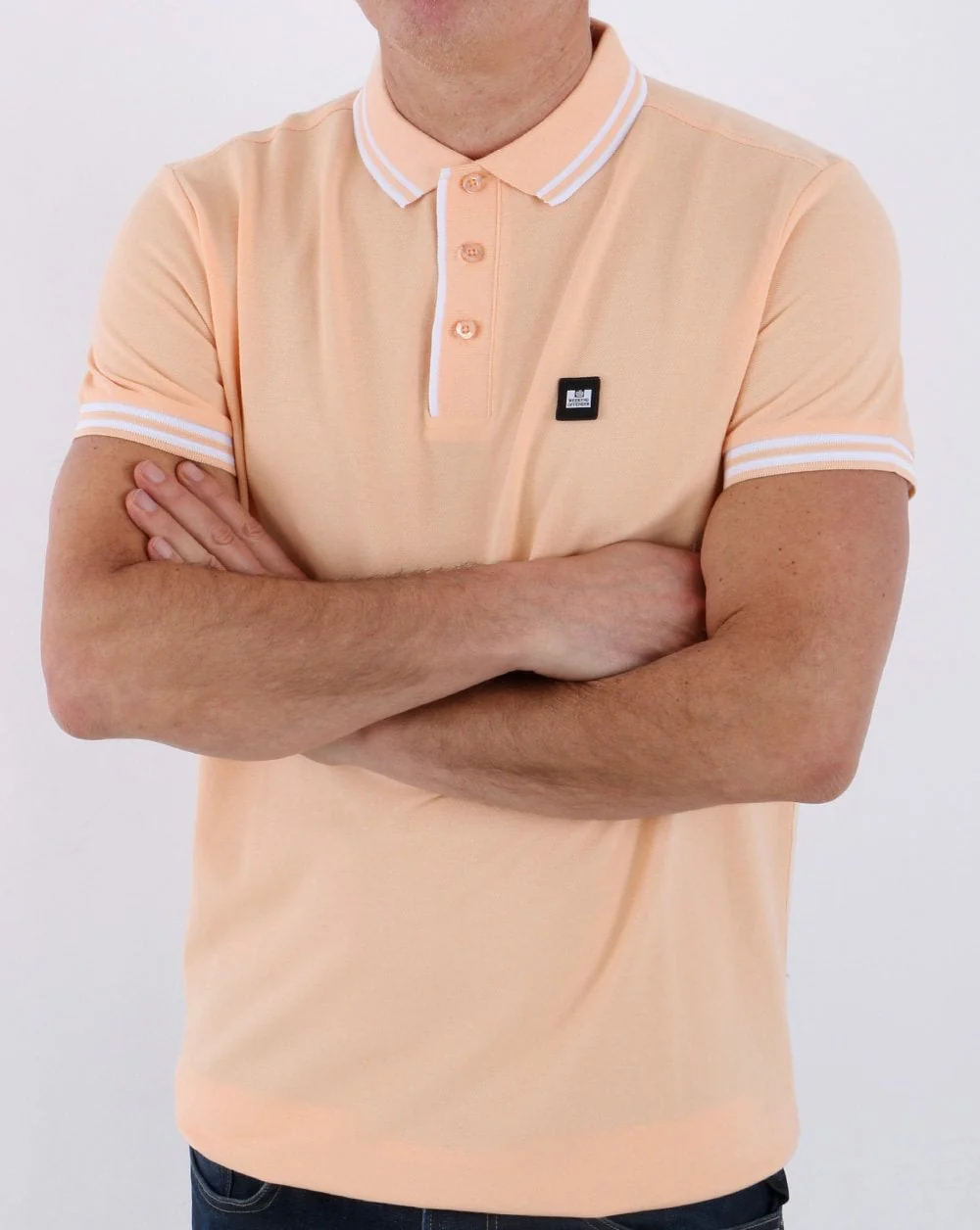 Weekend Offender Bunker Ave Polo Shirt Apricot - Image 3