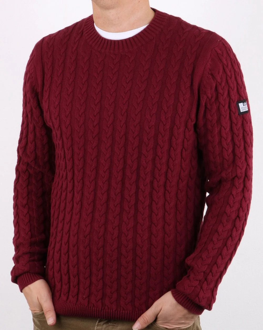 Weekend Offender Cable Jumper Claret
