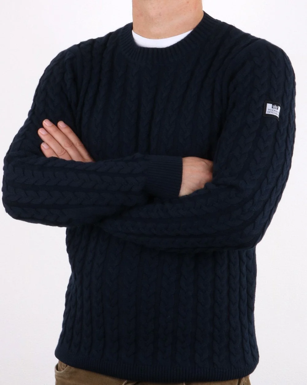 Weekend Offender Cable Jumper Navy - Image 2