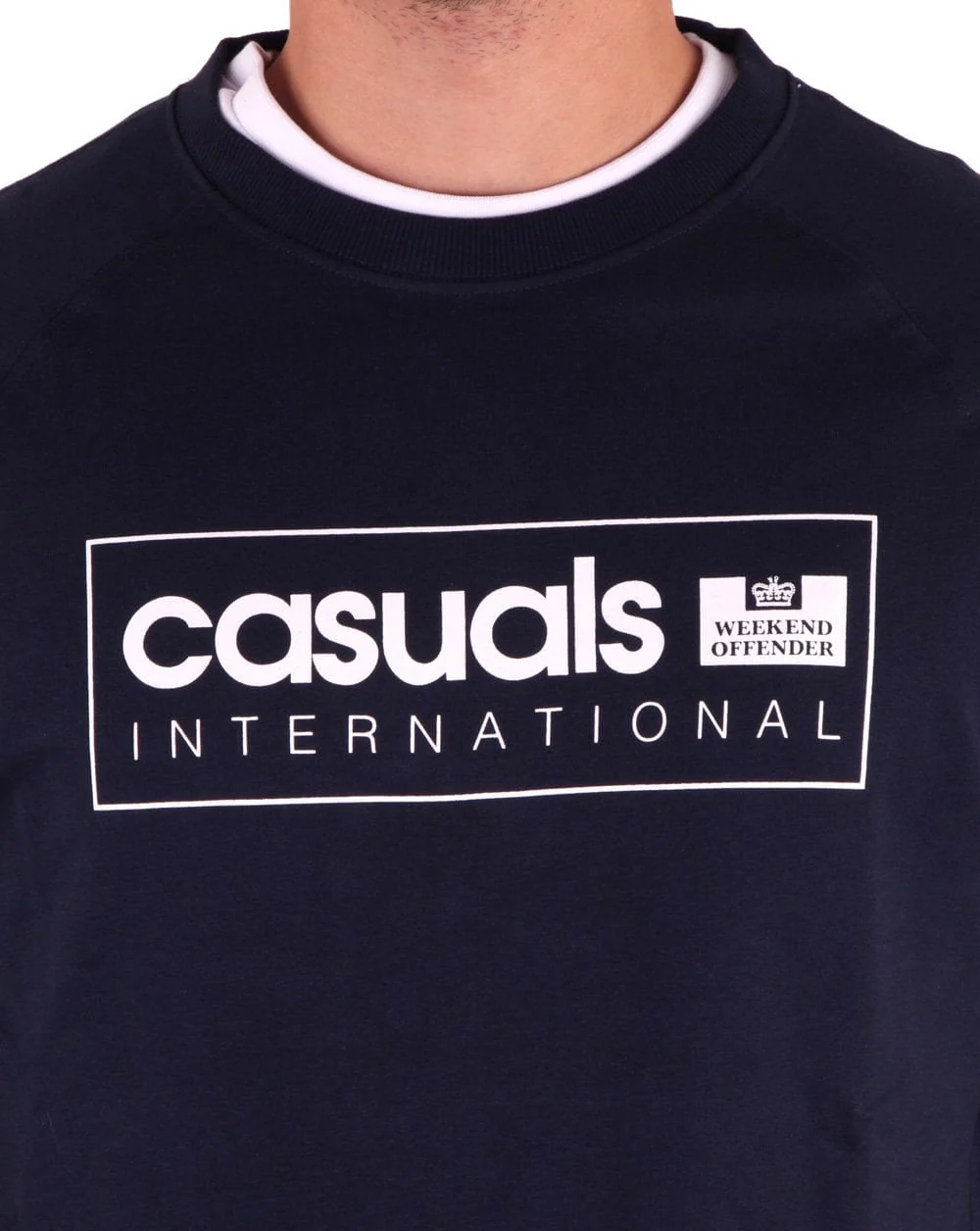 Weekend Offender Casual International Sweatshirt Navy - Image 3