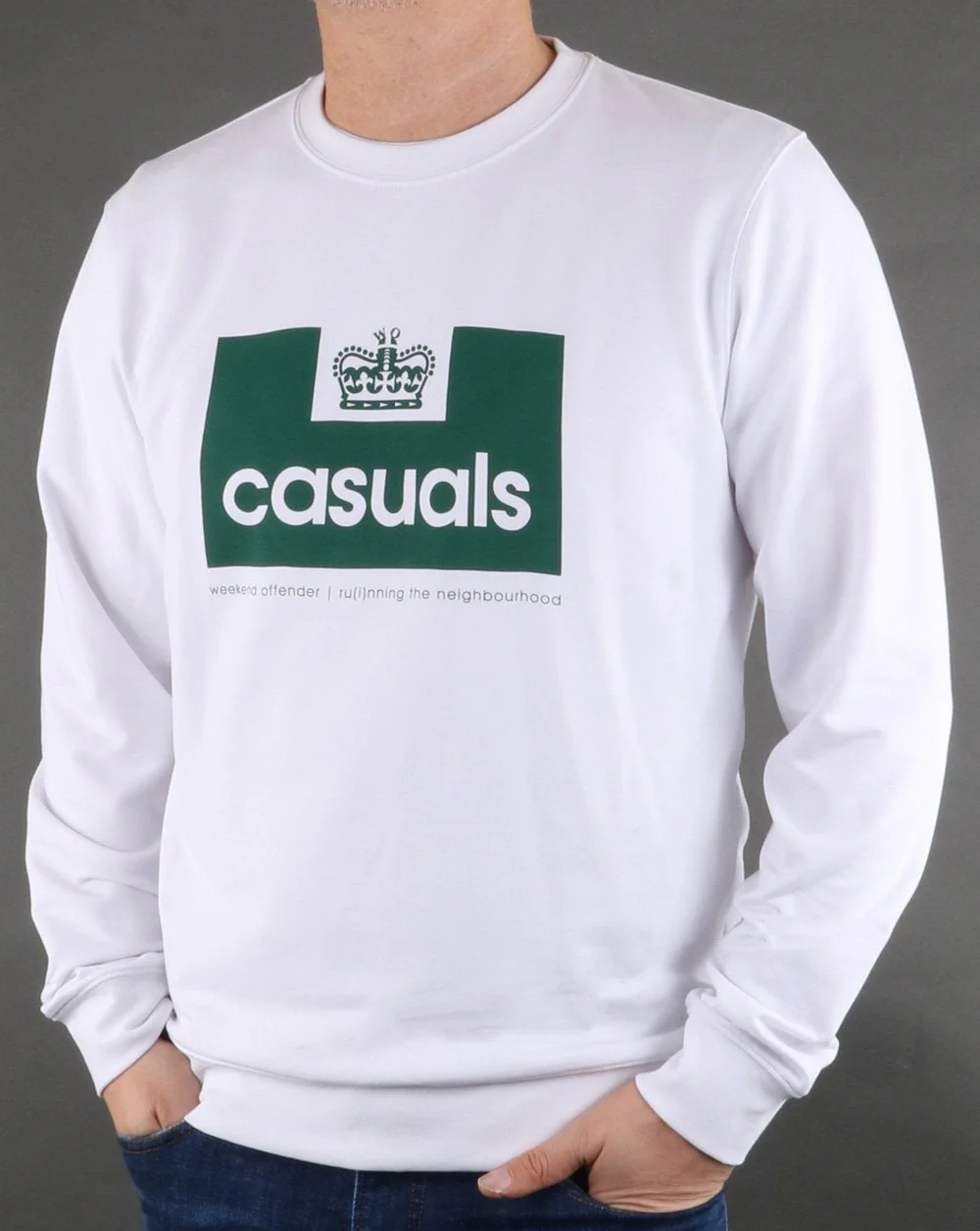 Weekend Offender Casuals Sweatshirt White/green - Image 2
