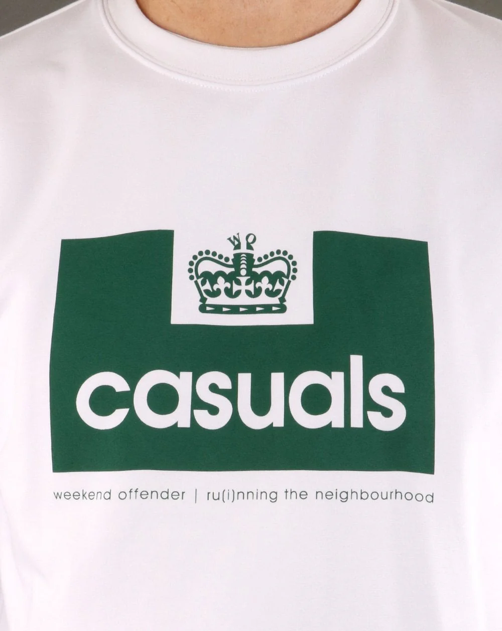 Weekend Offender Casuals Sweatshirt White/green - Image 3