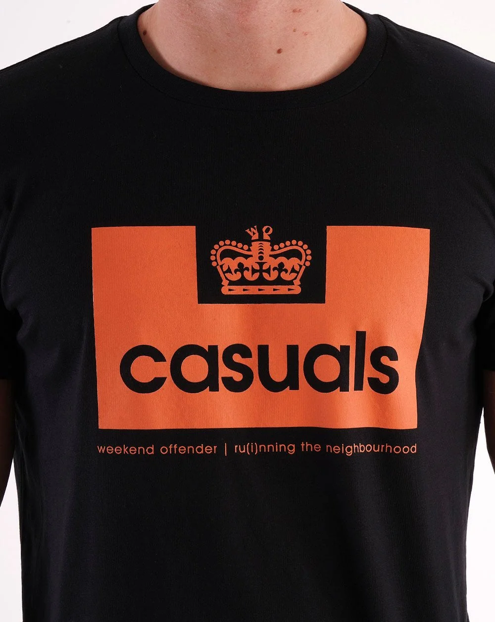 Weekend Offender Casuals T Shirt Black/Orange - Image 2