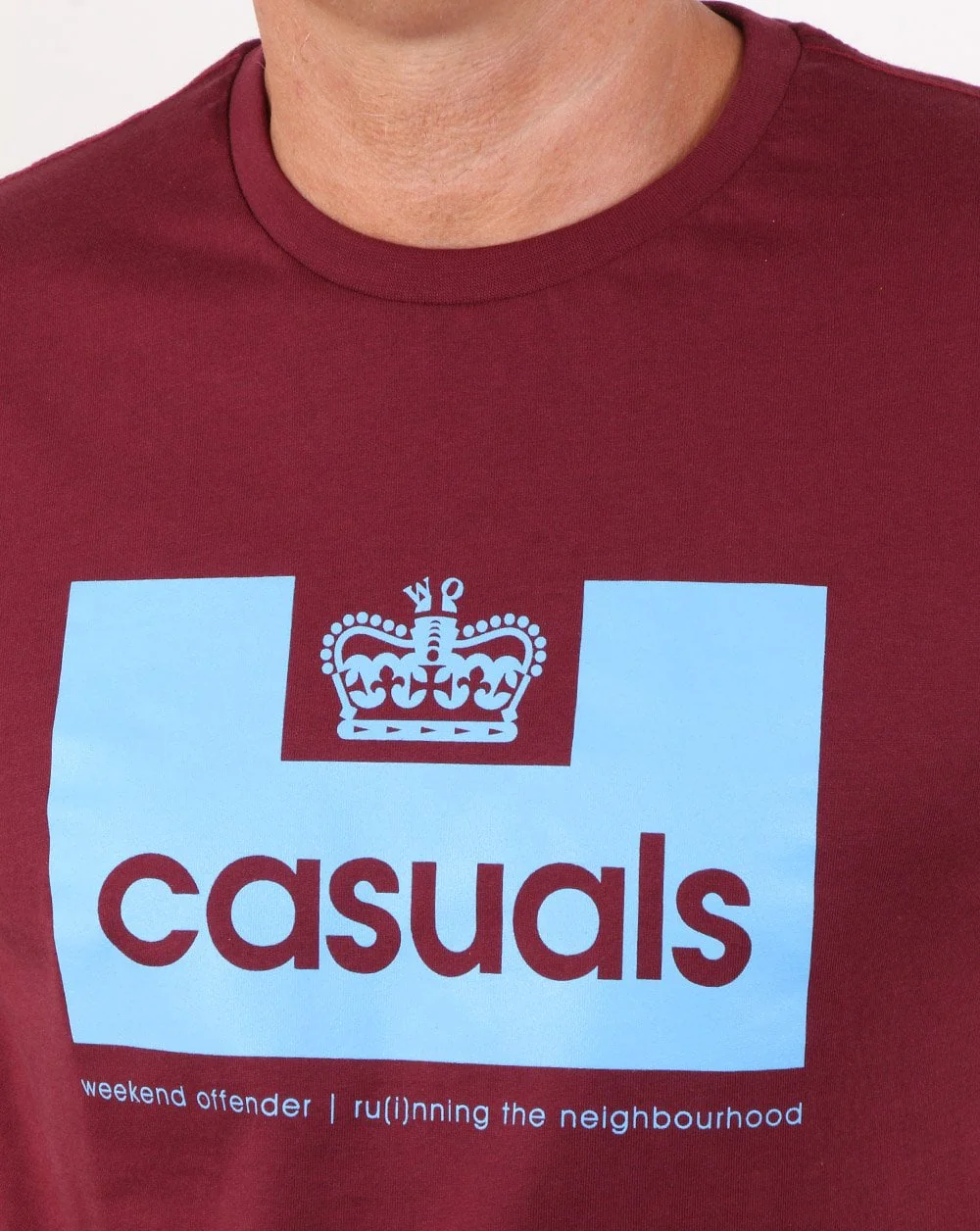Weekend Offender Casuals T Shirt Claret - Image 2