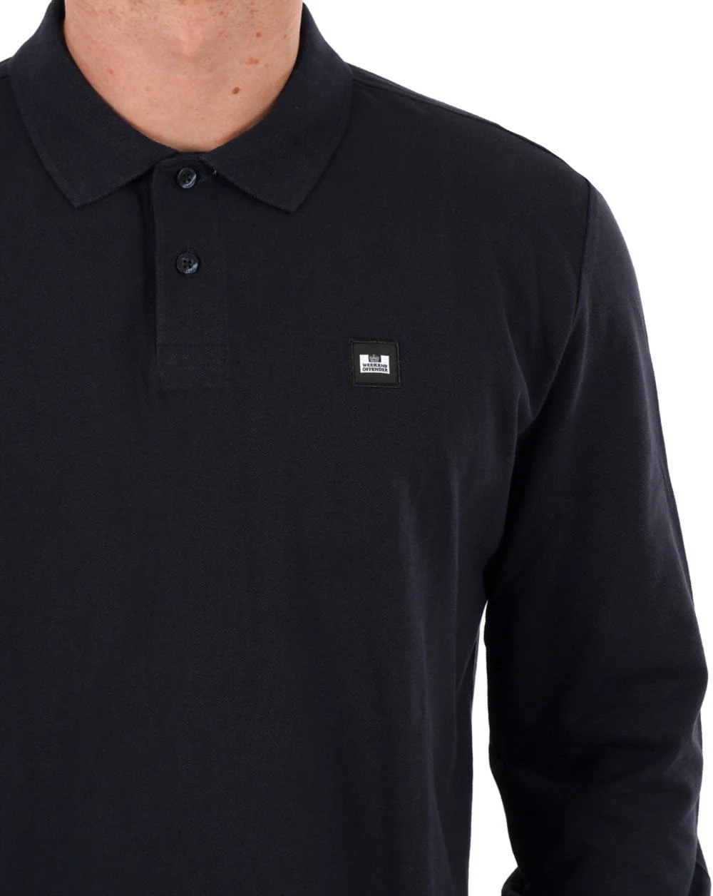 Weekend Offender Dice LS Polo Navy - Image 2