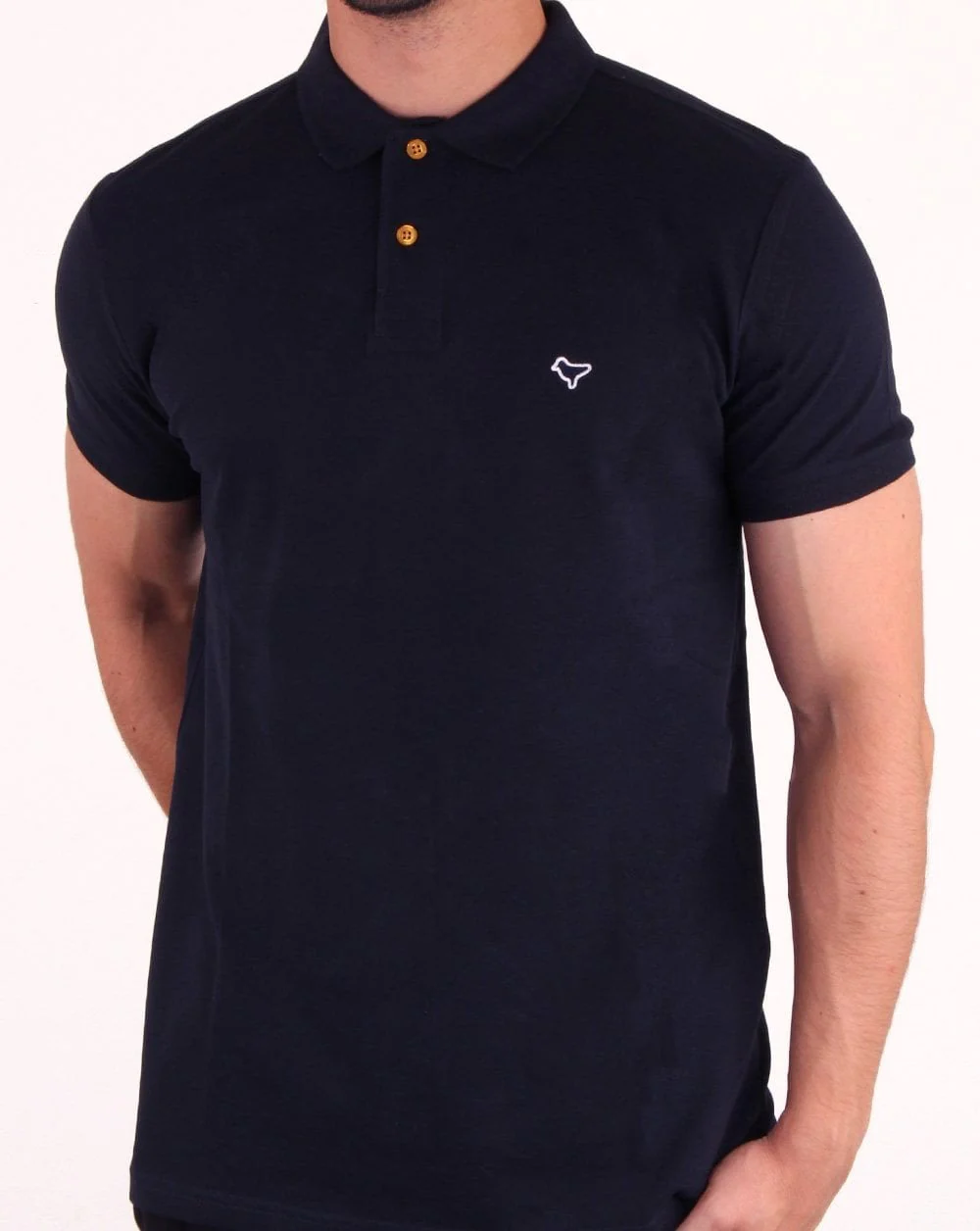 Weekend Offender Dove Polo Shirt Navy - Image 3