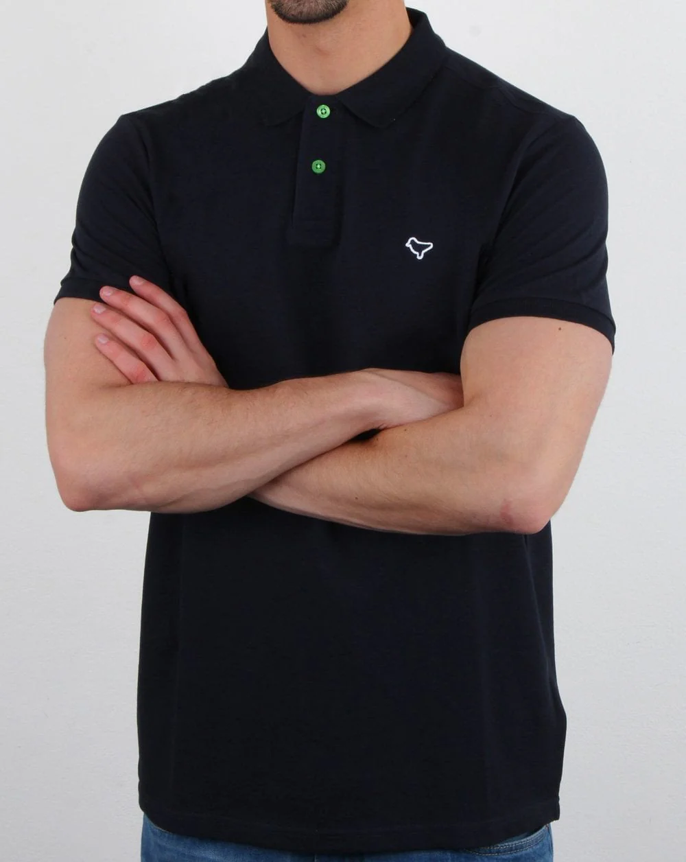 Weekend Offender Dove Polo Shirt Navy - Image 3