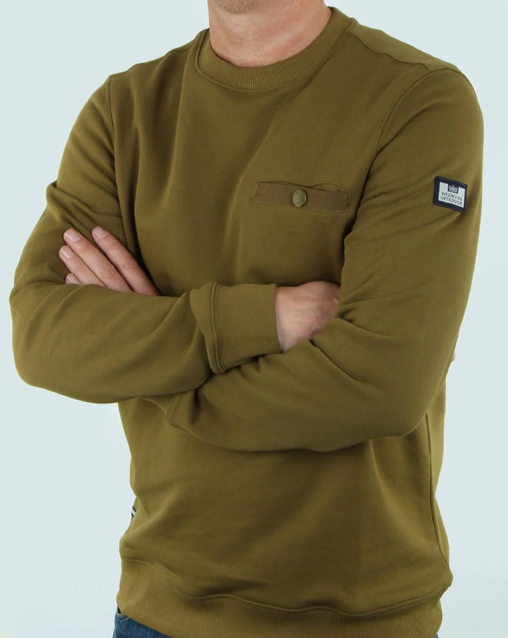 Weekend Offender Eliot Sweatshirt Olive - Image 3