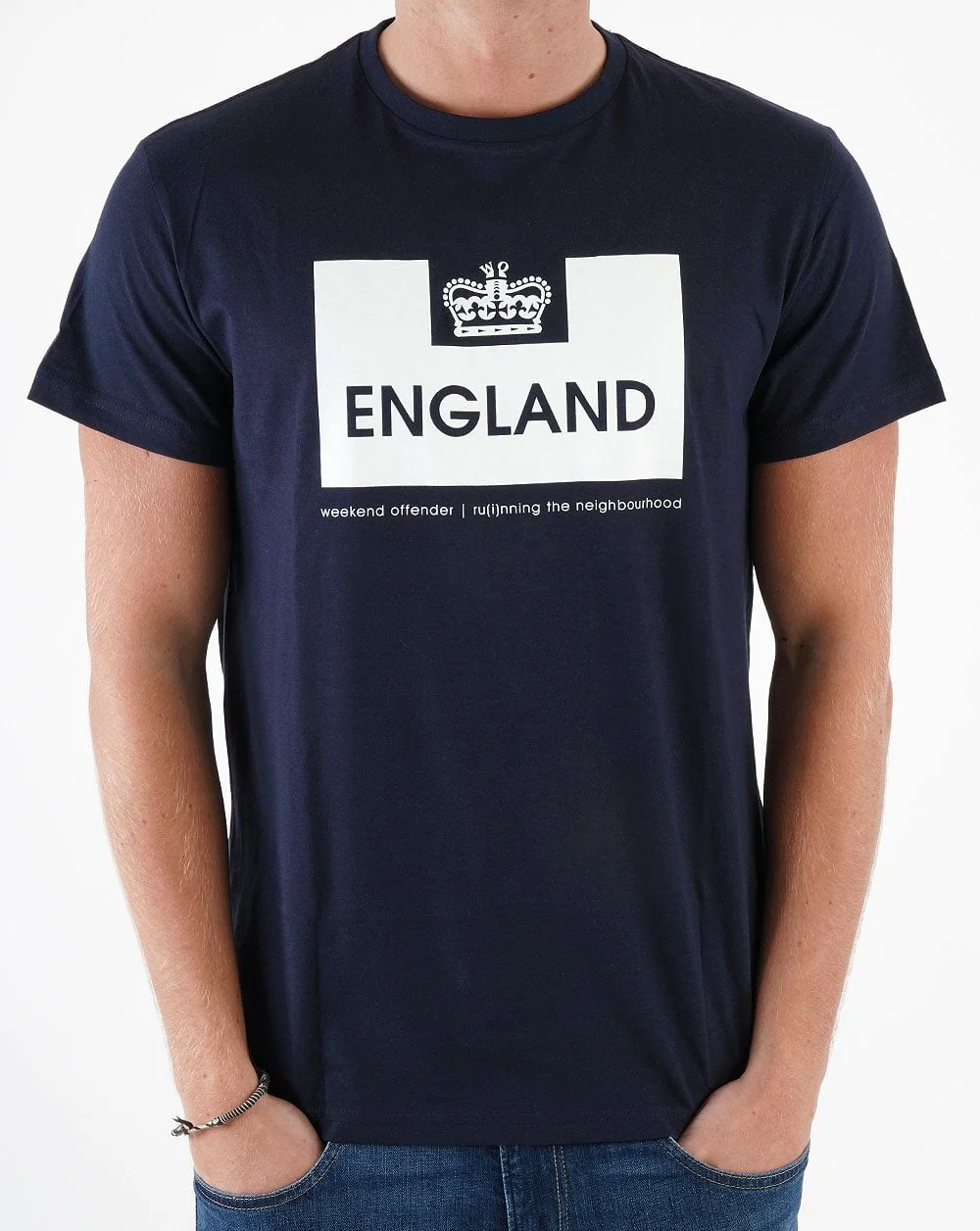 Weekend Offender England T-shirt Navy/White