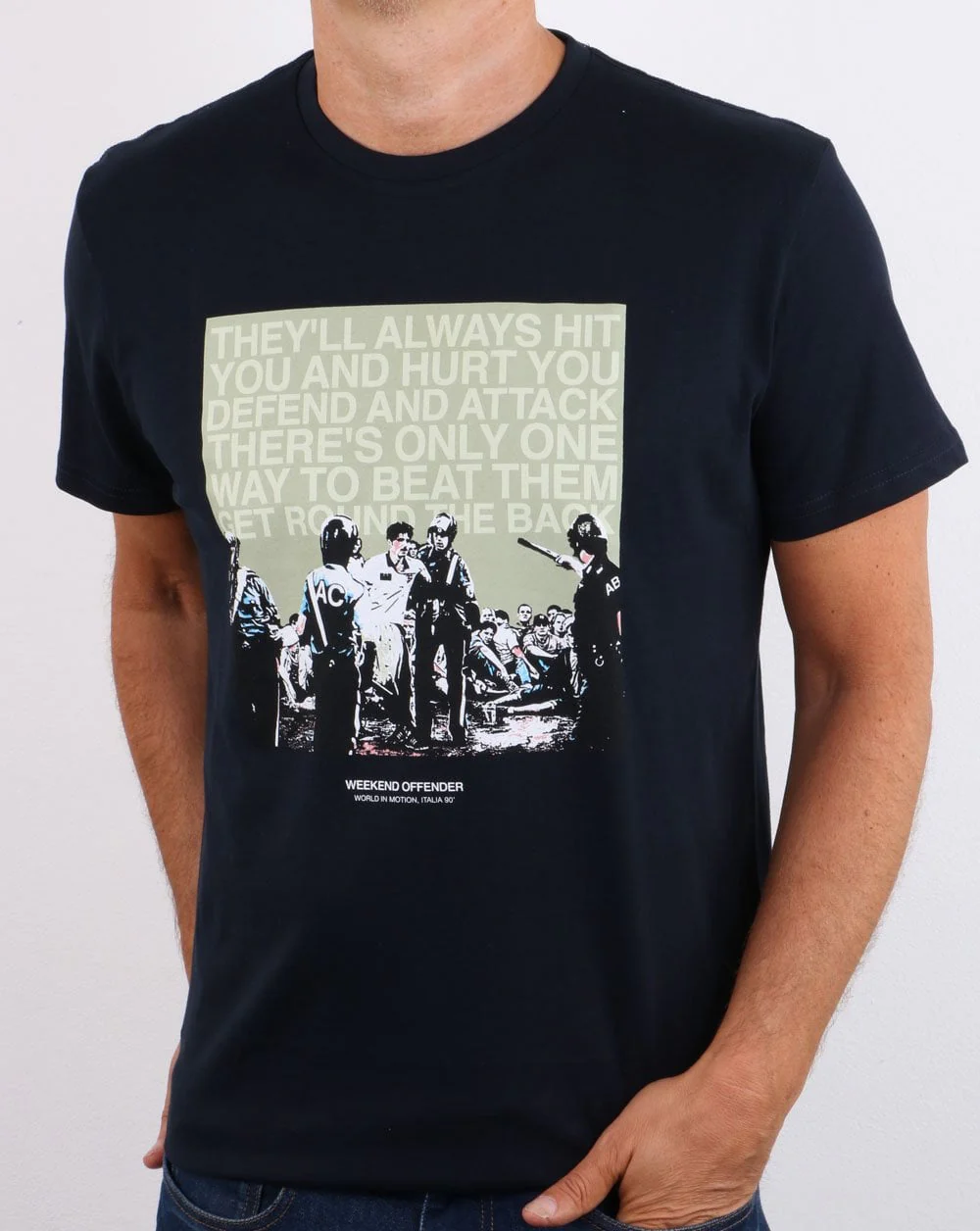Weekend Offender Fans T-shirt Navy - Image 3