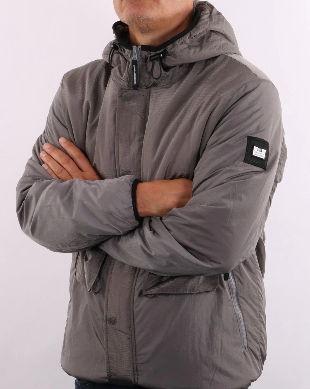 Weekend Offender Garbrndt Hooded Jacket Metallic Grey - Image 2