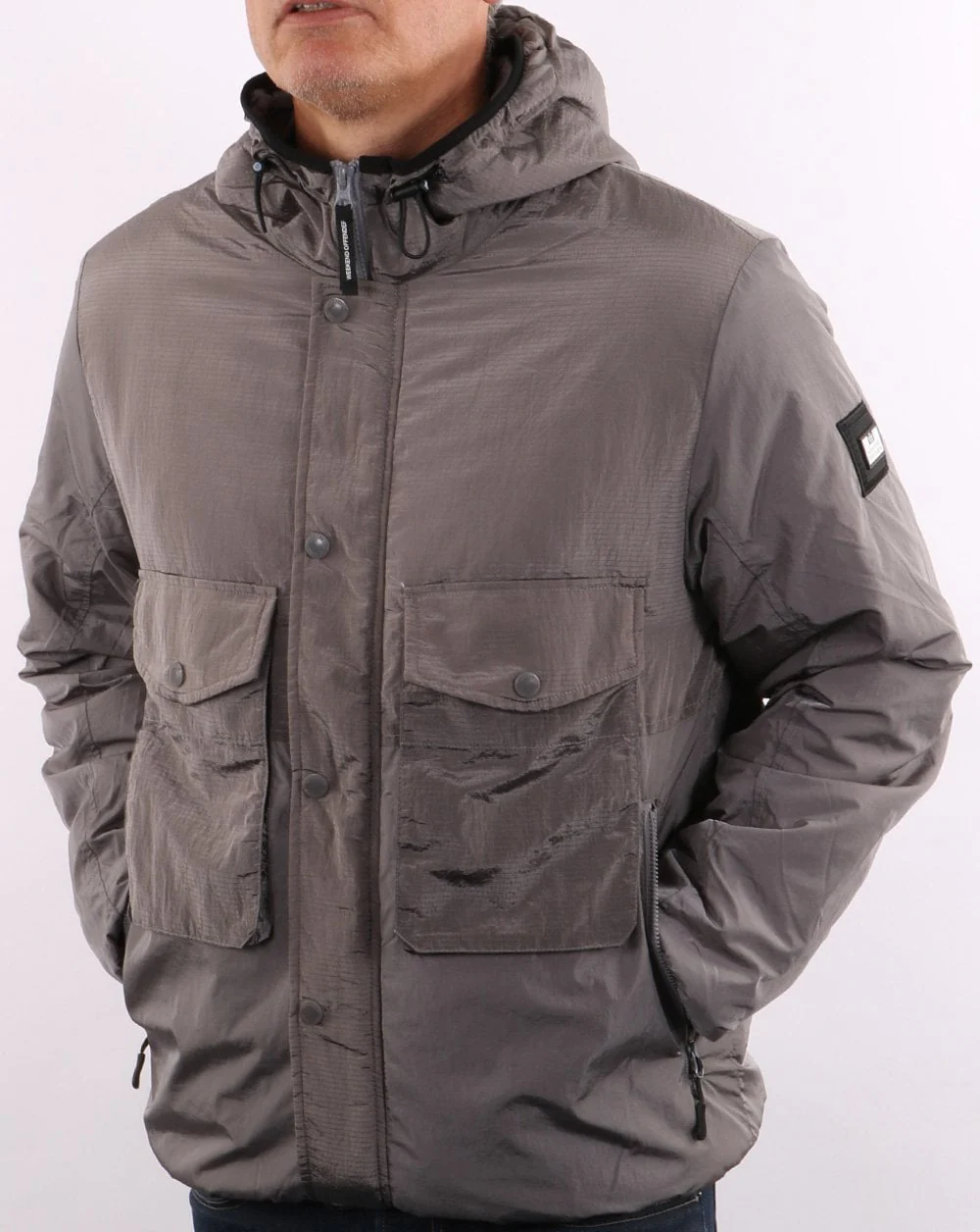 Weekend Offender Garbrndt Hooded Jacket Metallic Grey - Image 4