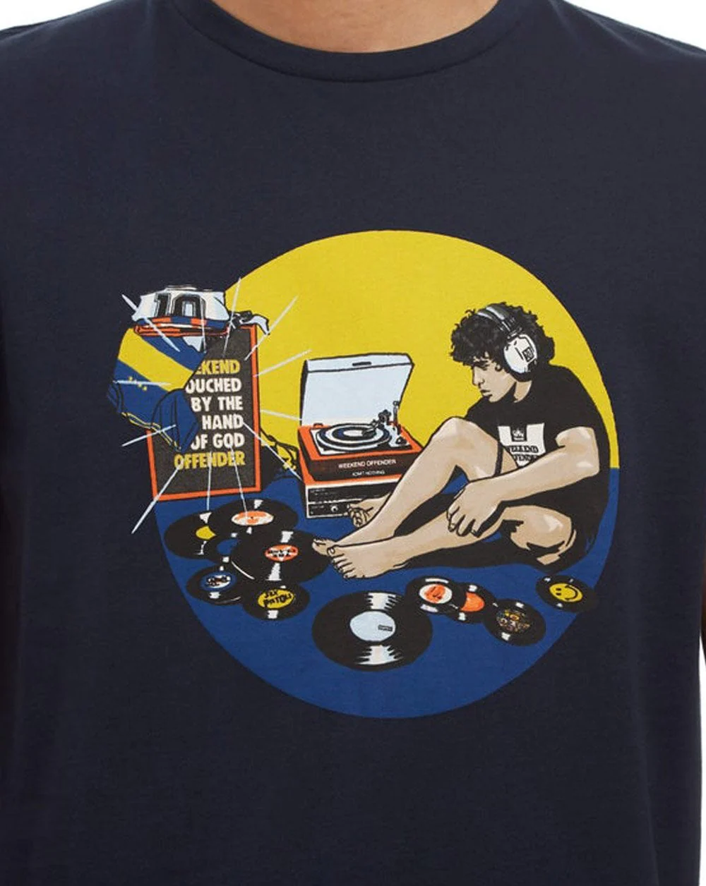 Weekend Offender Hand Of God T-shirt Navy - Image 2