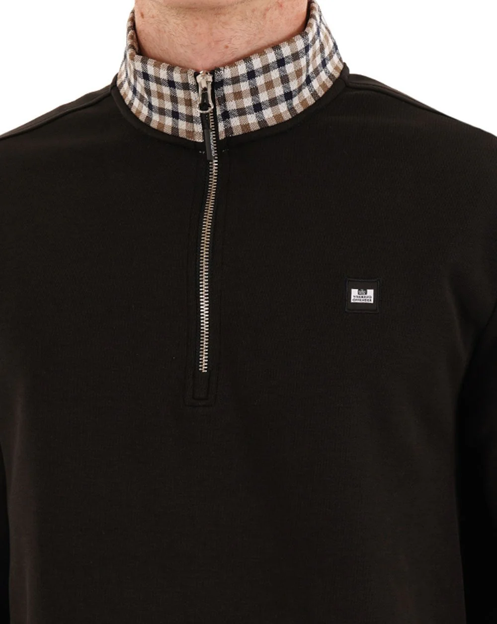 Weekend Offender Henson 1/4 Zip Sweatshirt Black - Image 2