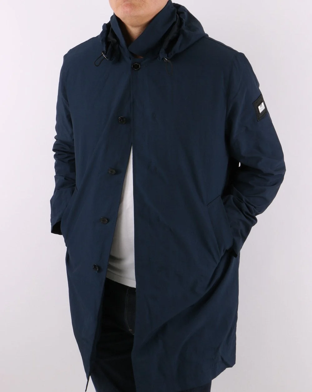 Weekend Offender Hooded Mac Navy - Image 4