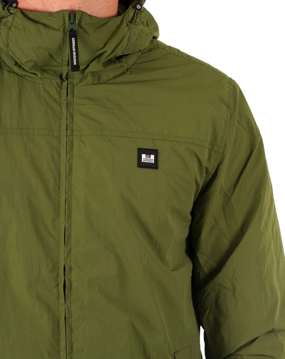 Weekend Offender Hooded Windbreaker Olive - Image 2
