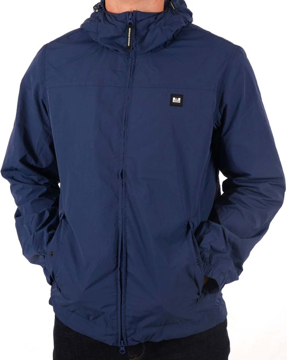 Weekend Offender Hooded Windbreaker Petrol Blue - Image 3