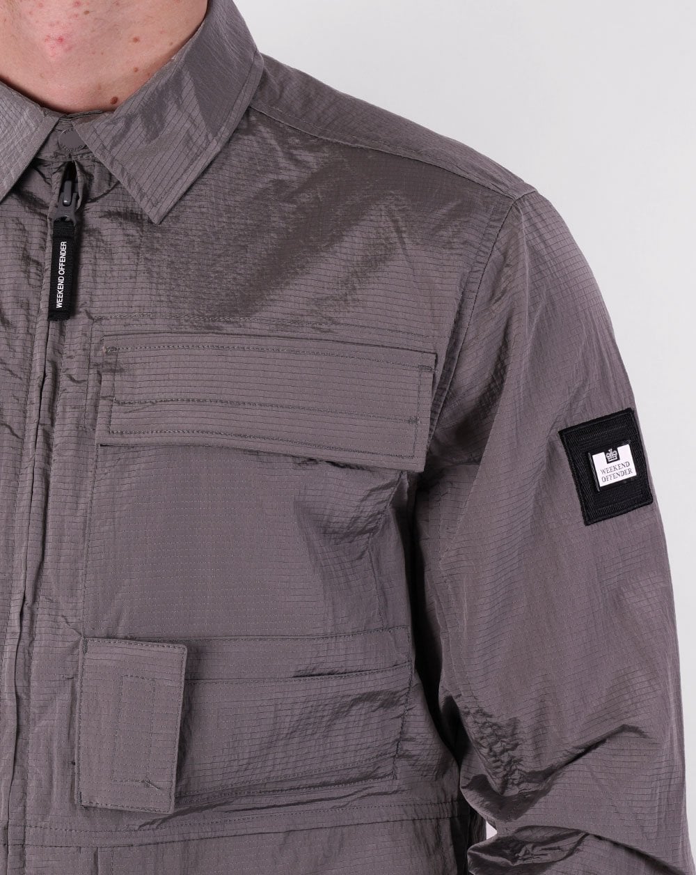 Weekend Offender Kell Overshirt Smoke Grey - Image 3