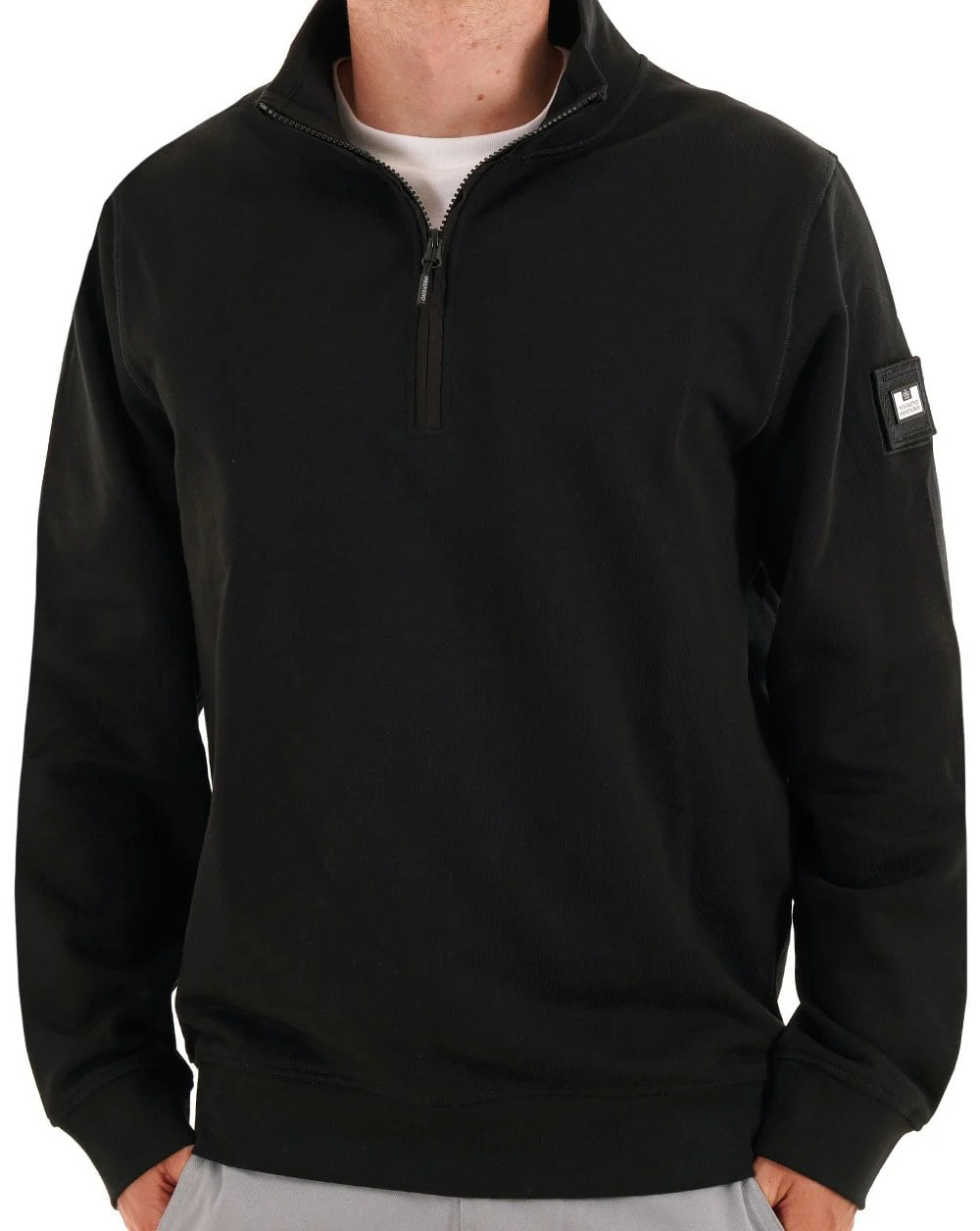 Weekend Offender Kraviz 1/2 Zip Sweat Black - Image 3
