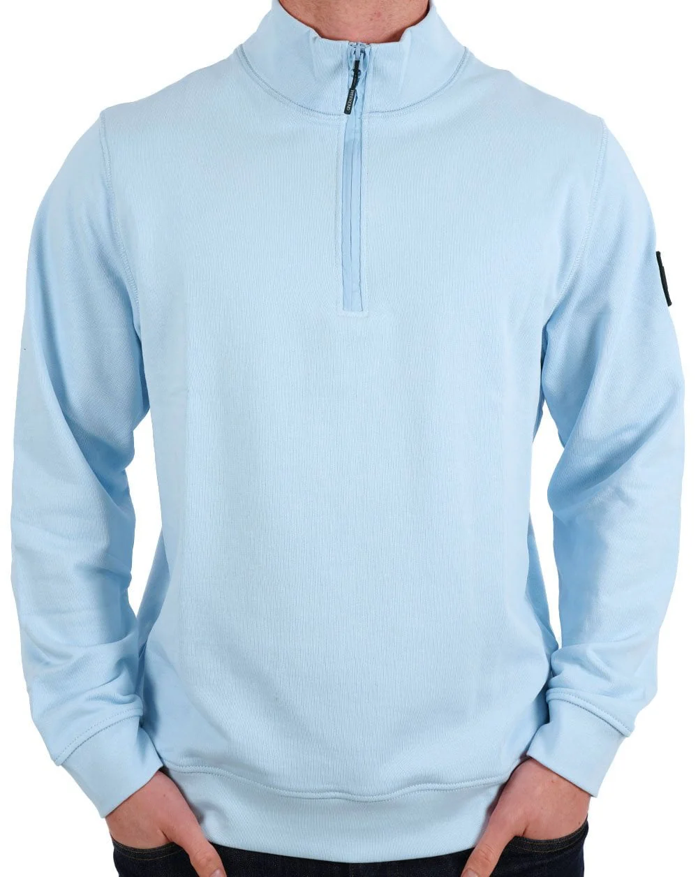 Weekend Offender Kraviz 1/2 Zip Sweat Sky Blue - Image 2