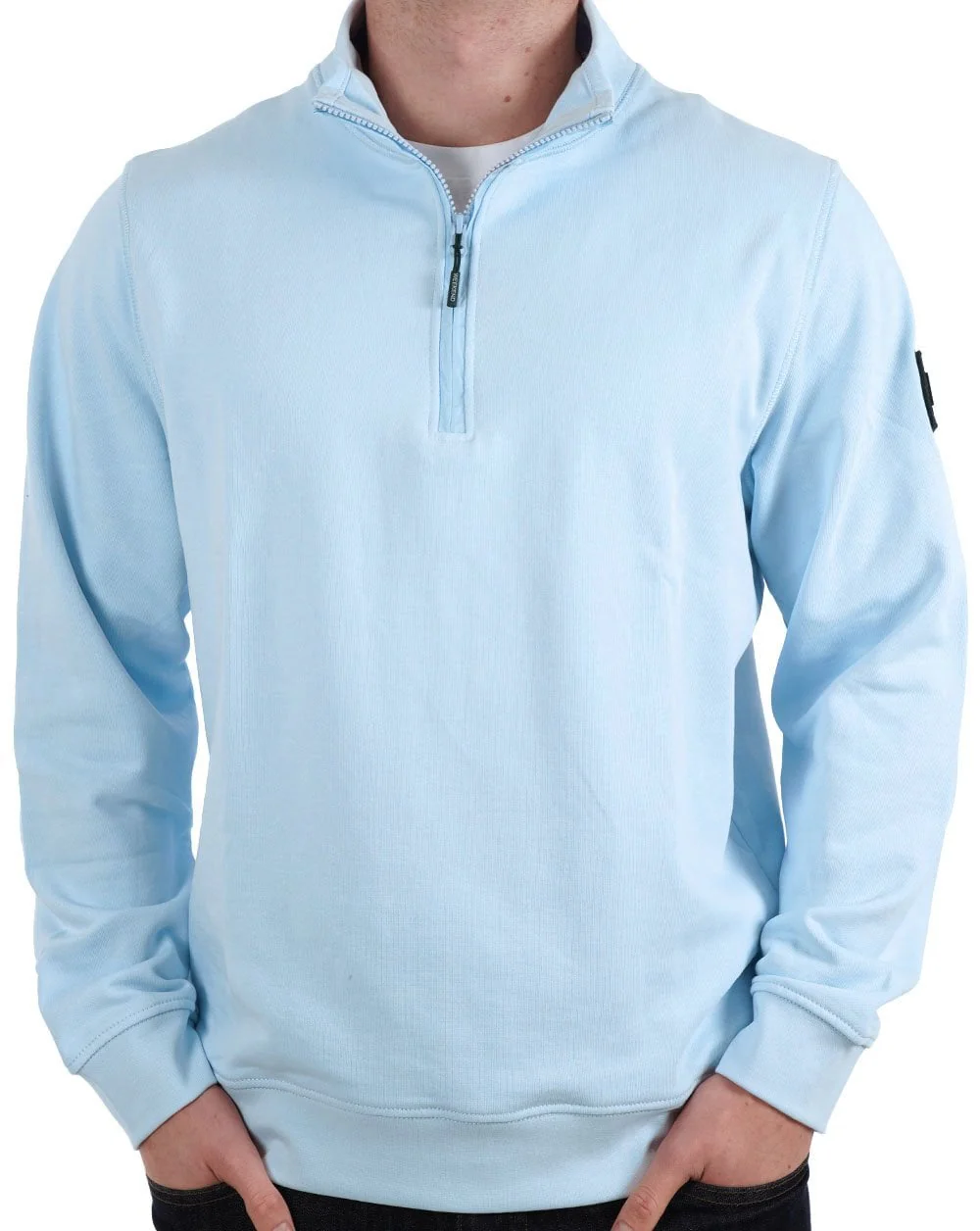 Weekend Offender Kraviz 1/2 Zip Sweat Sky Blue - Image 3