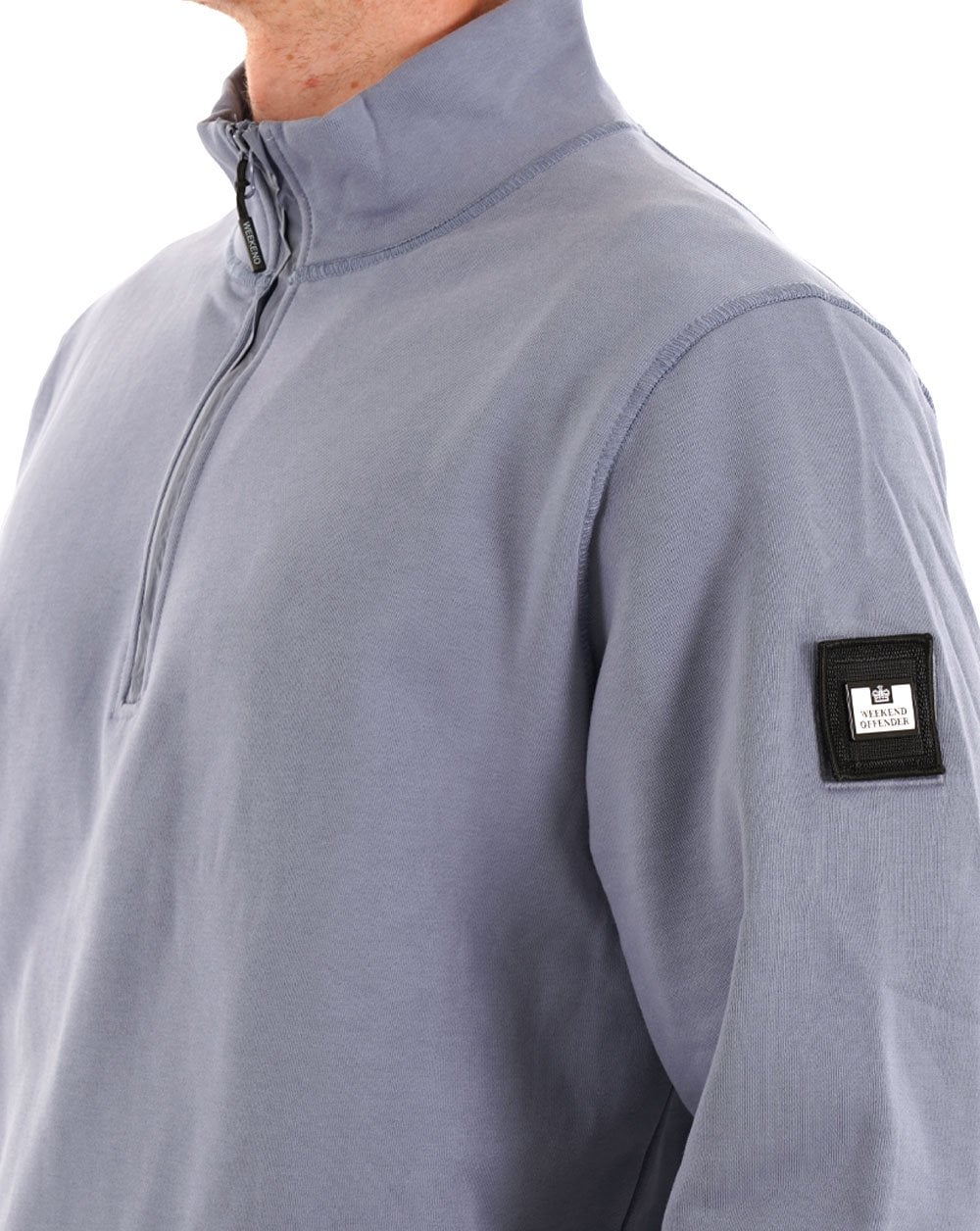 Weekend Offender Kraviz 1/4 Zip Sweat Blue Shadow - Image 2