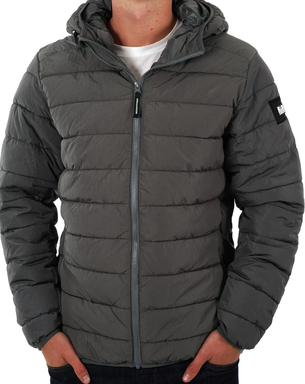 Weekend Offender La Guardia Padded Jacket Zinc - Image 3