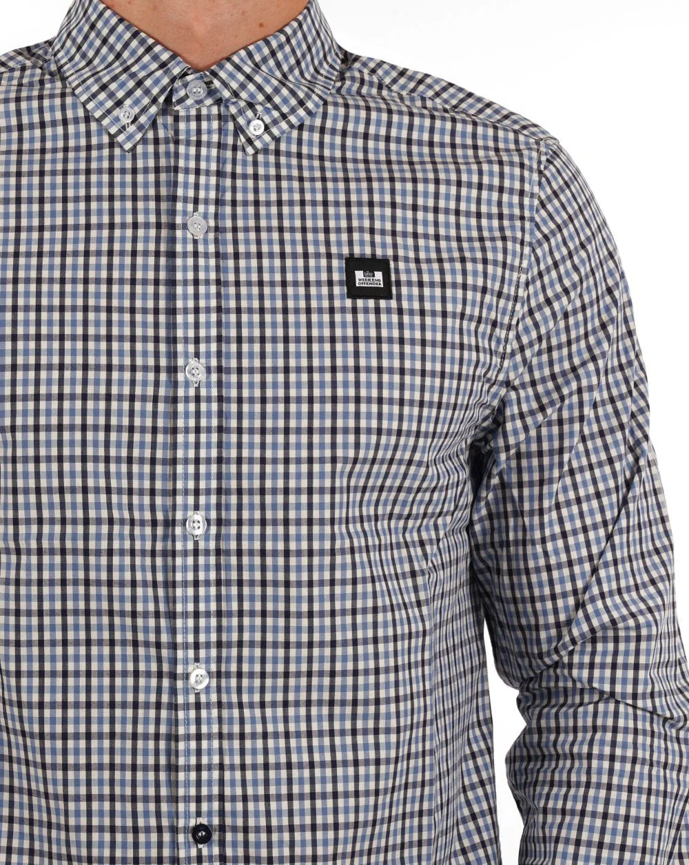 Weekend Offender Lisbon Shirt Blue Check - Image 2