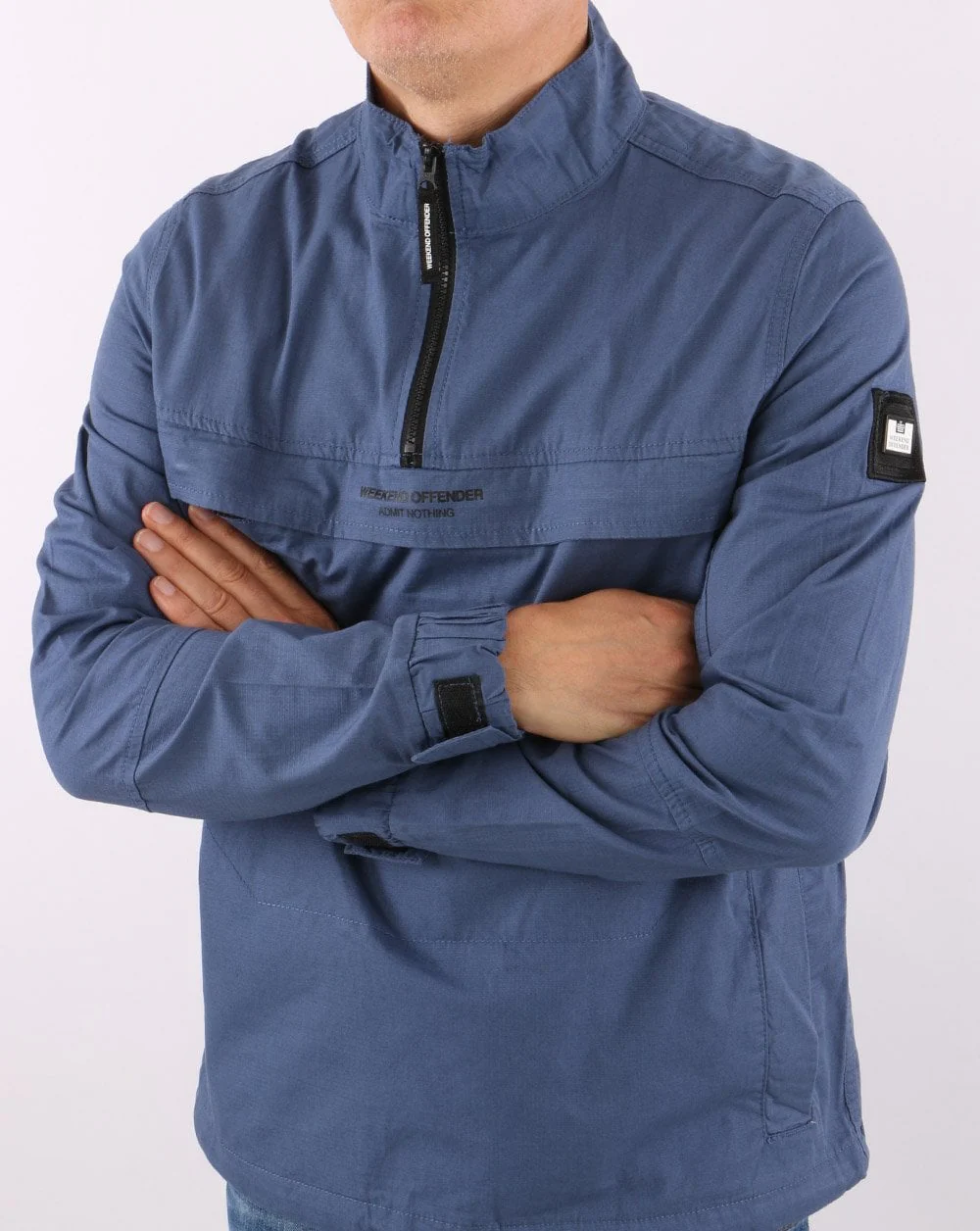 Weekend Offender Modafferi Quarter Zip Jacket Blueprint - Image 3