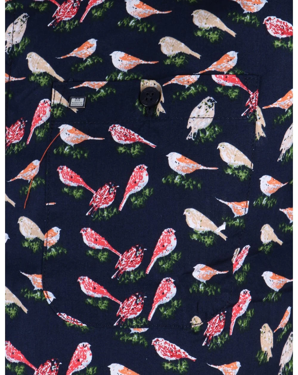 Weekend Offender Nash Printed Shirt Navy - Image 3