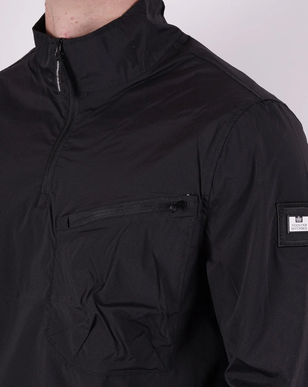 Weekend Offender Nunez 1/4 Zip Top Black - Image 2