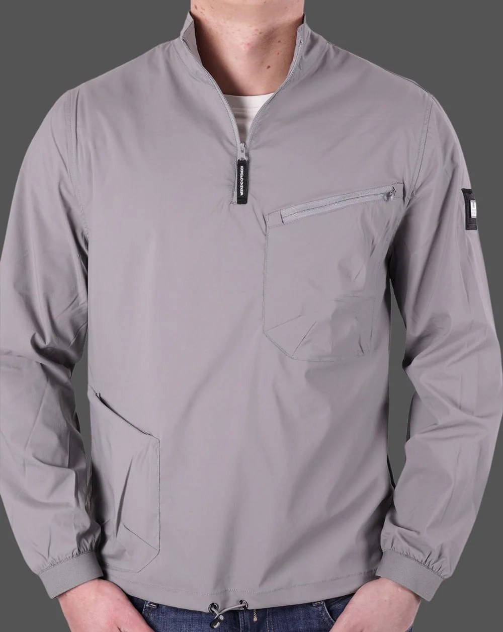 Weekend Offender Nunez 1/4 Zip Top Smoke Grey - Image 4