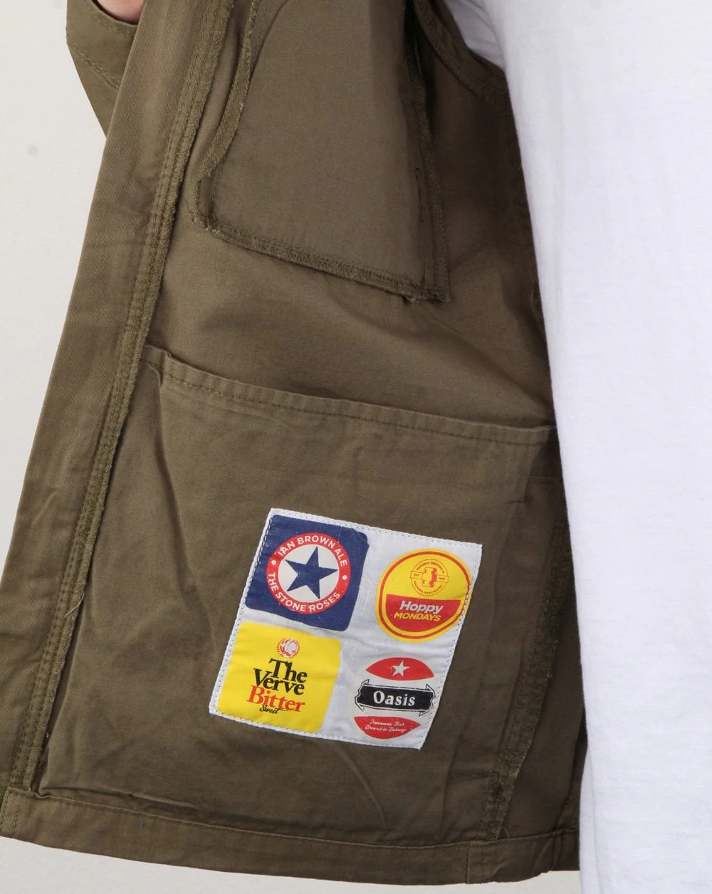 Weekend Offender Overshirt Zip Jacket Khaki - Image 2