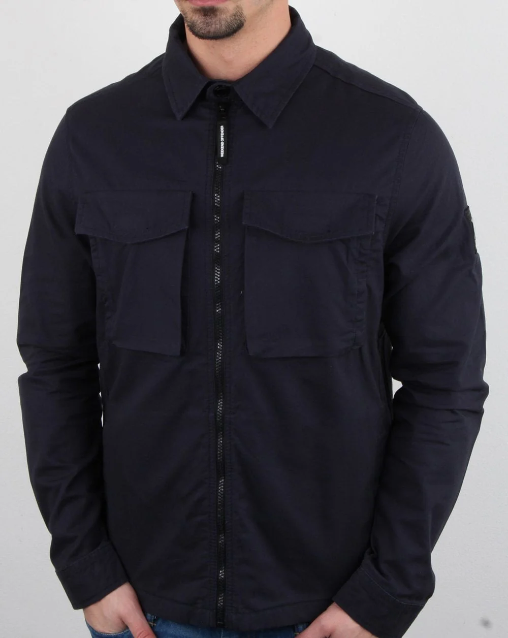 Weekend Offender Overshirt Zip Jacket Navy