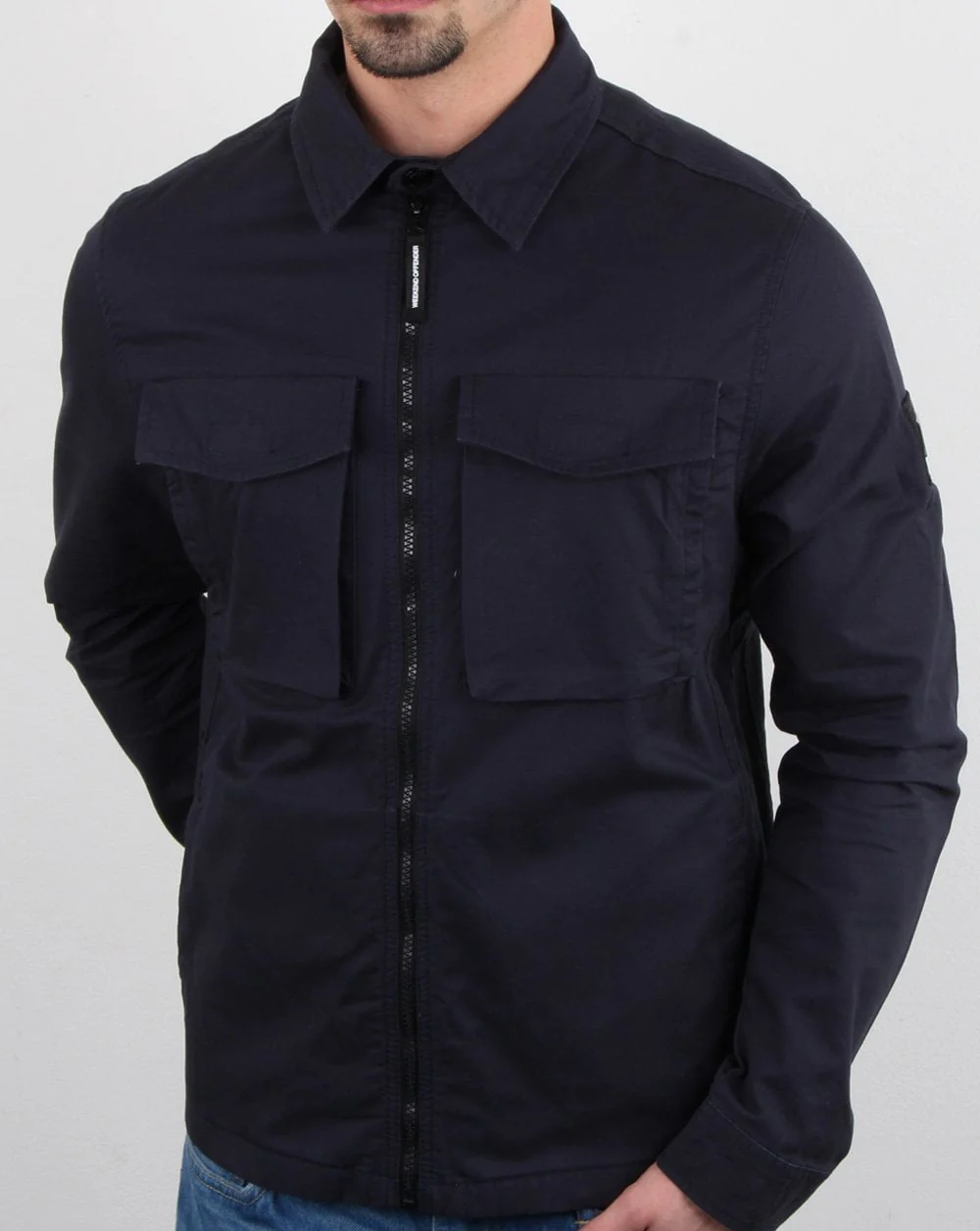Weekend Offender Overshirt Zip Jacket Navy - Image 2