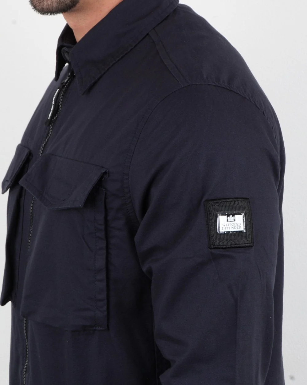 Weekend Offender Overshirt Zip Jacket Navy - Image 4
