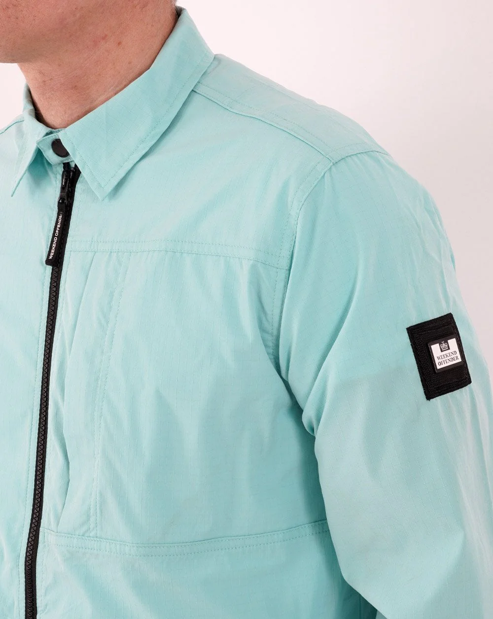 Weekend Offender Pepperwood Ave Overshirt Aqua - Image 3