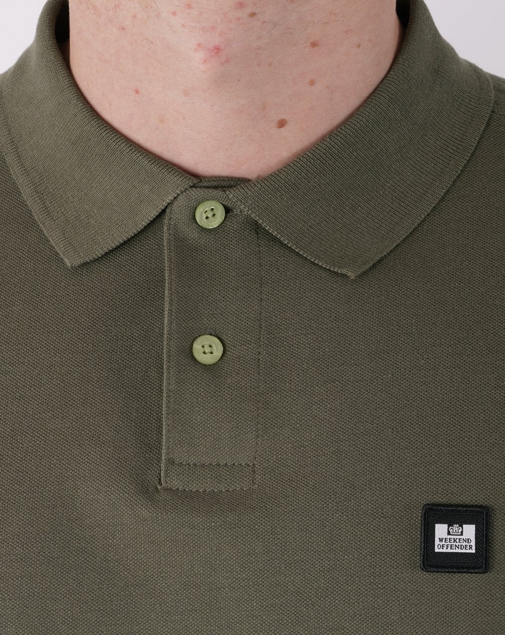 Weekend Offender Polo Shirt Olive Green - Image 2