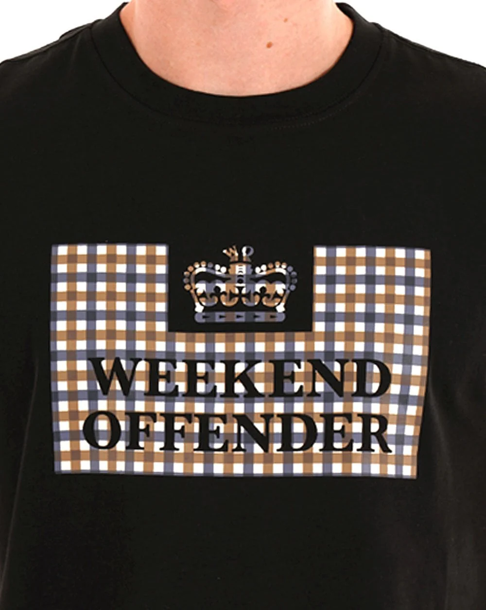 Weekend Offender Prison T-Shirt Black/Check - Image 2